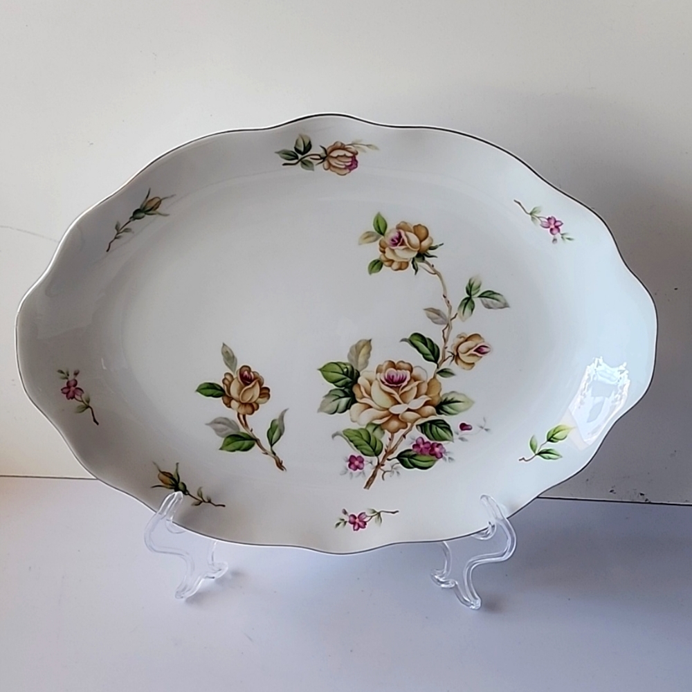 VTG. Fine Seyei China,  Rose Platter. Nagoya Japan 520 RARE